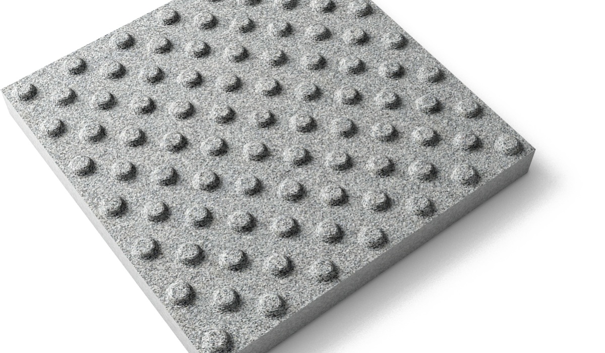 Тактильная плитка с конусообразными рифами (400x400x50) ГОСТ Р 52875-2007