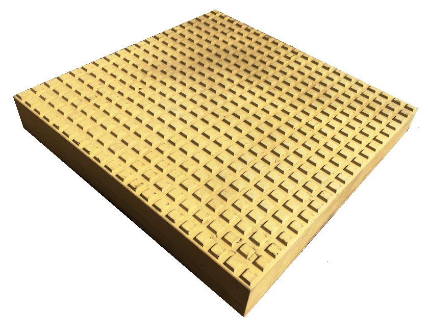Тактильная плитка с квадратными рифами (500x500x100) ГОСТ Р 52875-2007