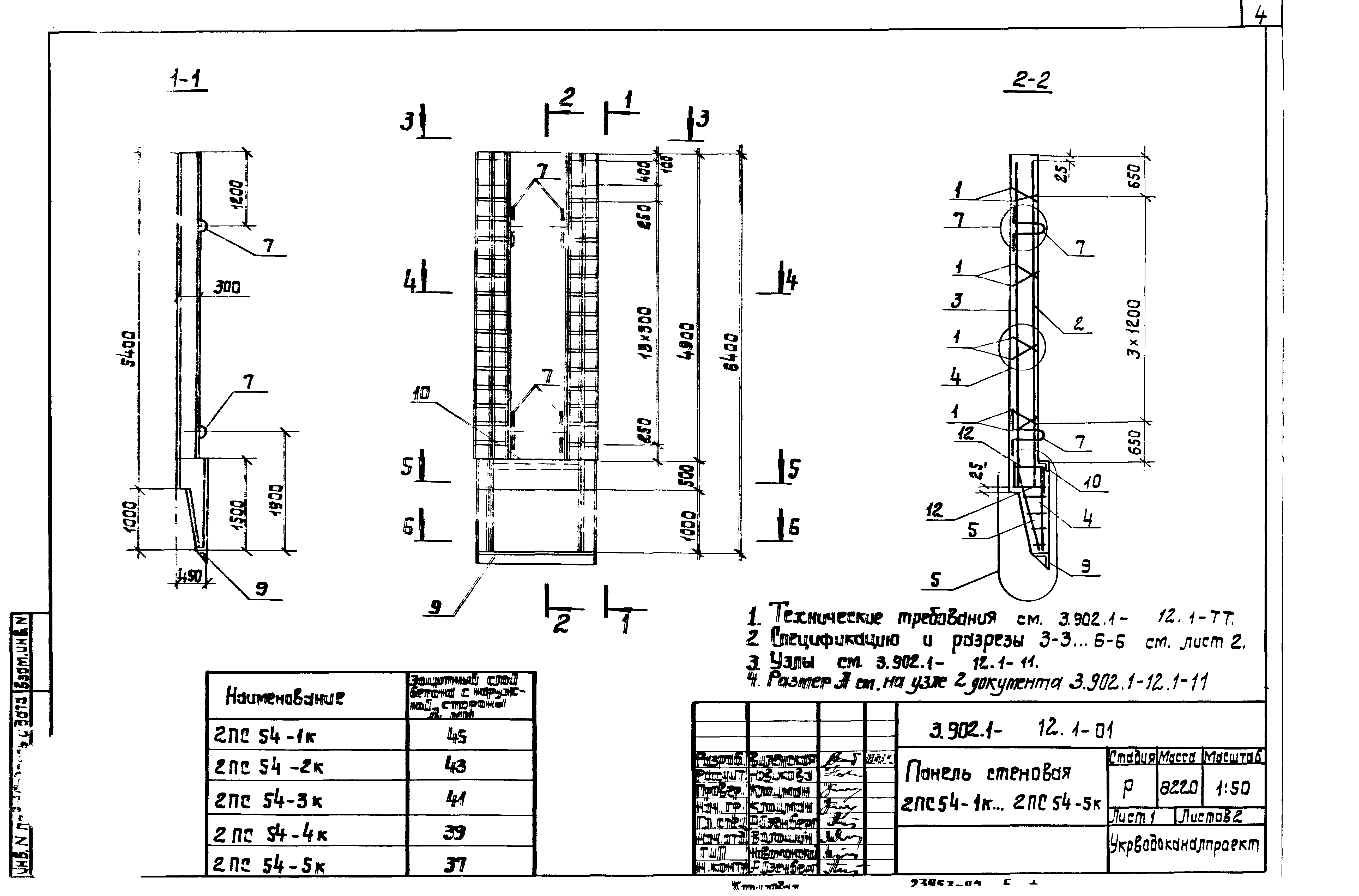 Панель стеновая 2ПС54-5к Серия 3.902.1-12, вып.1