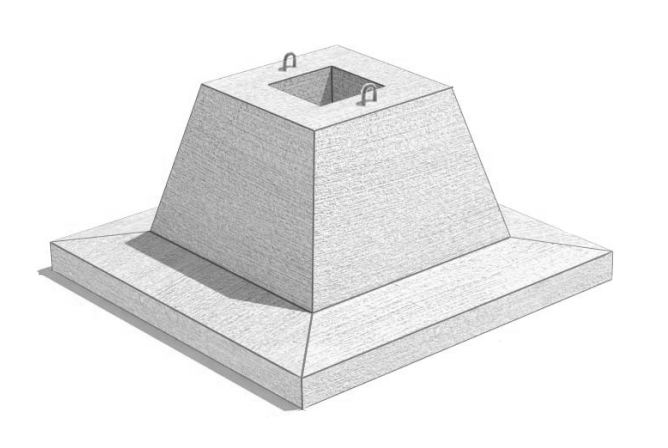 Фундаментный блок для лестничных сходов ФБ Серия 3.501-180.95, Вып.2